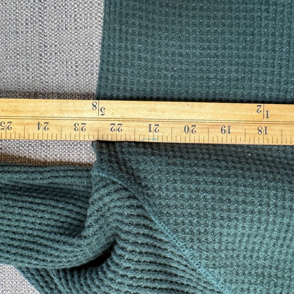 Old Navy Womens Cropped Green Waffle Knit Henley Long Sleeve Shirt Large - Picture 4 of 8